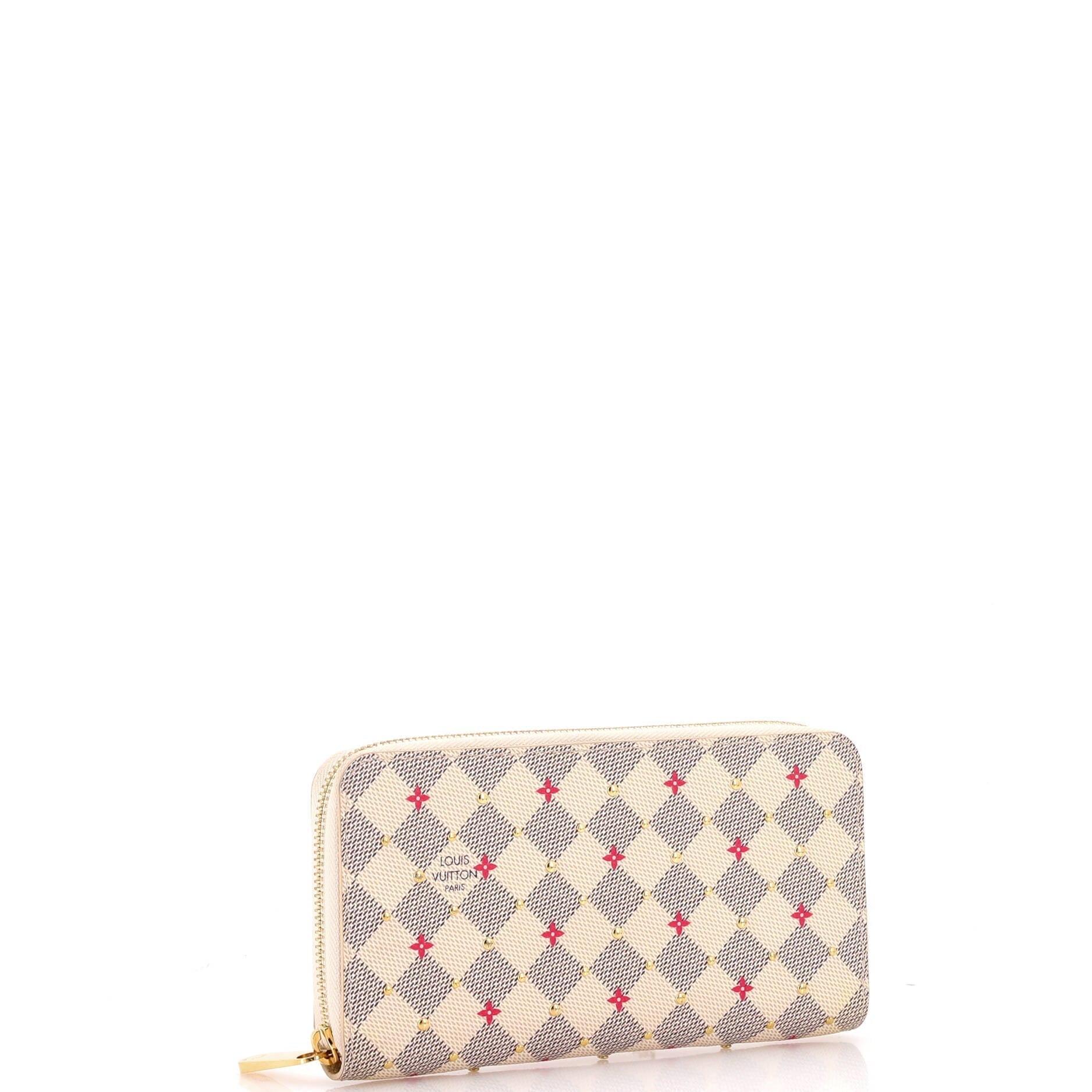 Louis Vuitton Zippy Wallet Flower Printed Studded Damier Handbag Travel Bag