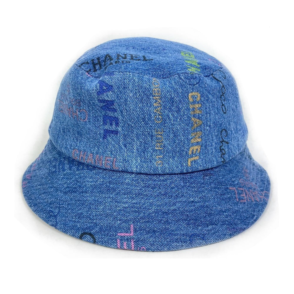 Chanel hat denim Total pattern logo denim Blue