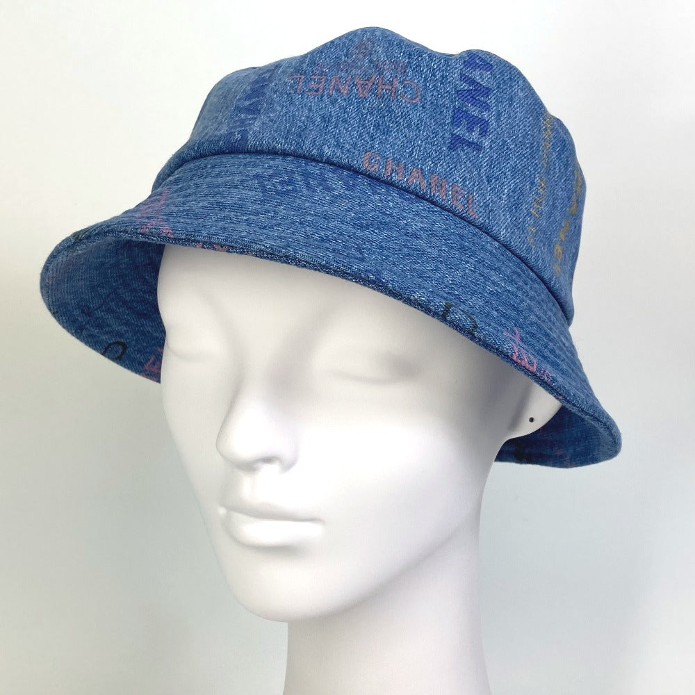 Chanel hat denim Total pattern logo denim Blue