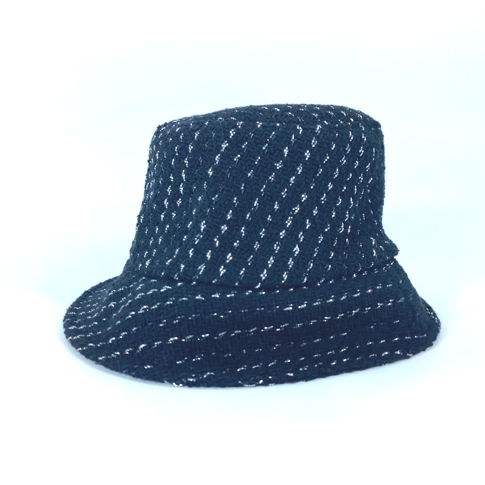 Chanel hat Cotton Polyester 23P Glitter CC Black