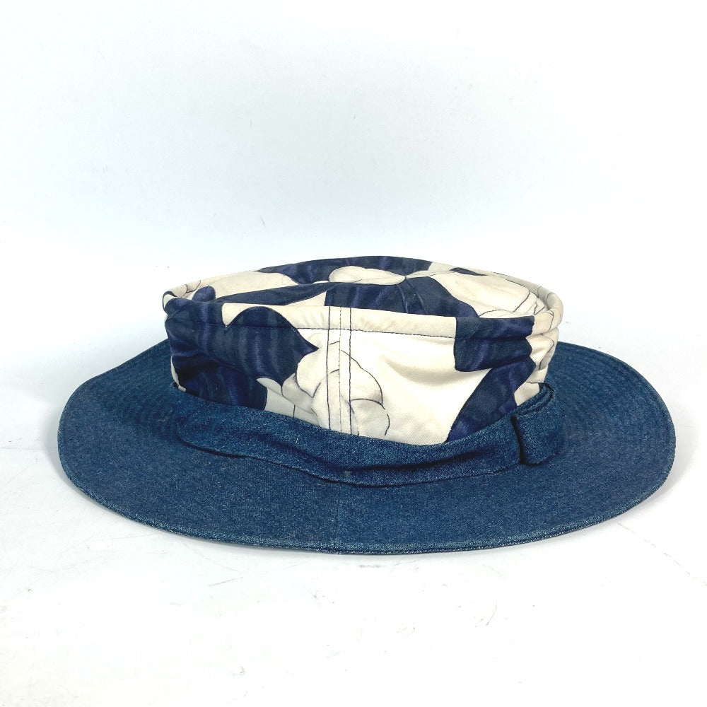 CHANEL hat canvas blue Ribbon Ribon Camellia logo denim Women 57  