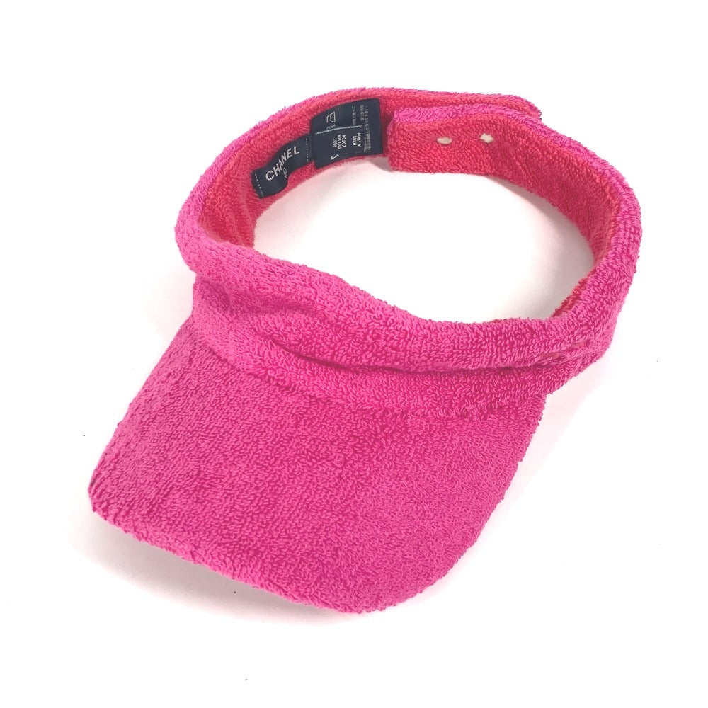 Chanel Sun visor cotton 20C logo Pink Handbag