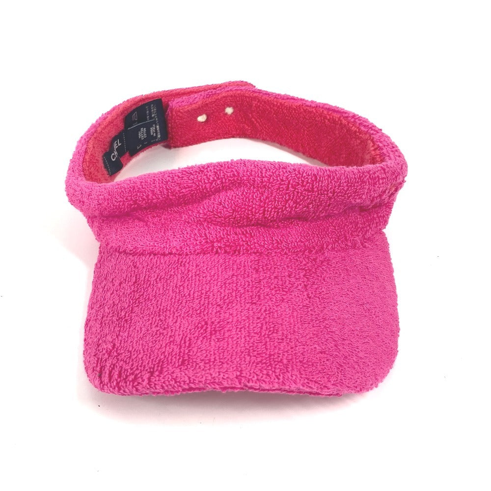 Chanel Sun visor cotton 20C logo Pink Handbag