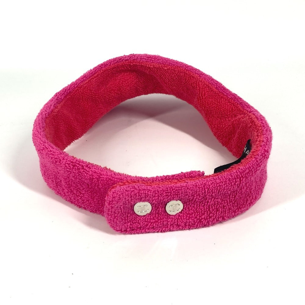 Chanel Sun visor cotton 20C logo Pink Handbag