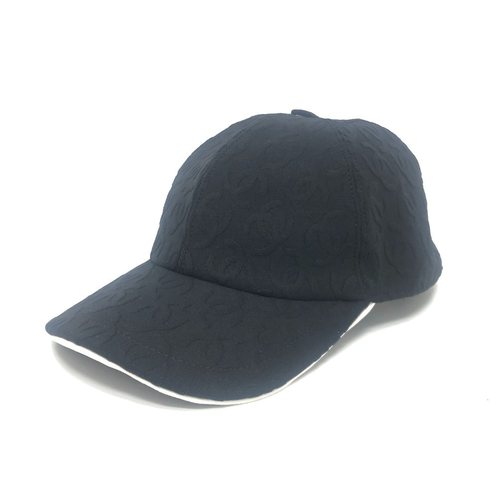 Chanel cap Cotton Nylon COCO Mark all-over Black Hat