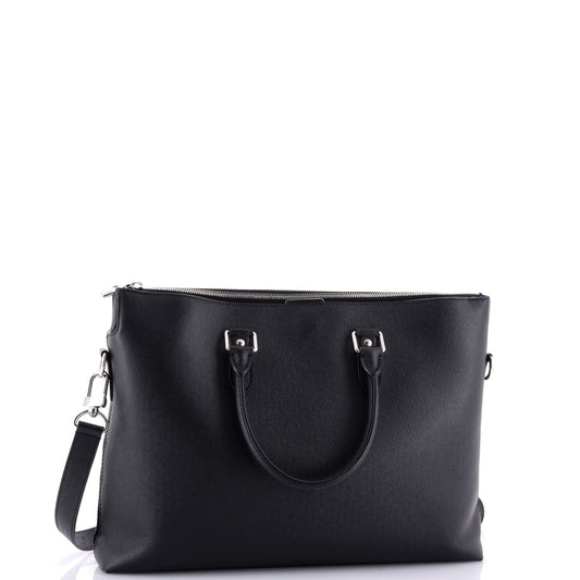 Louis Vuitton Anton Soft Briefcase Taiga Handbag Leather Travel Bag