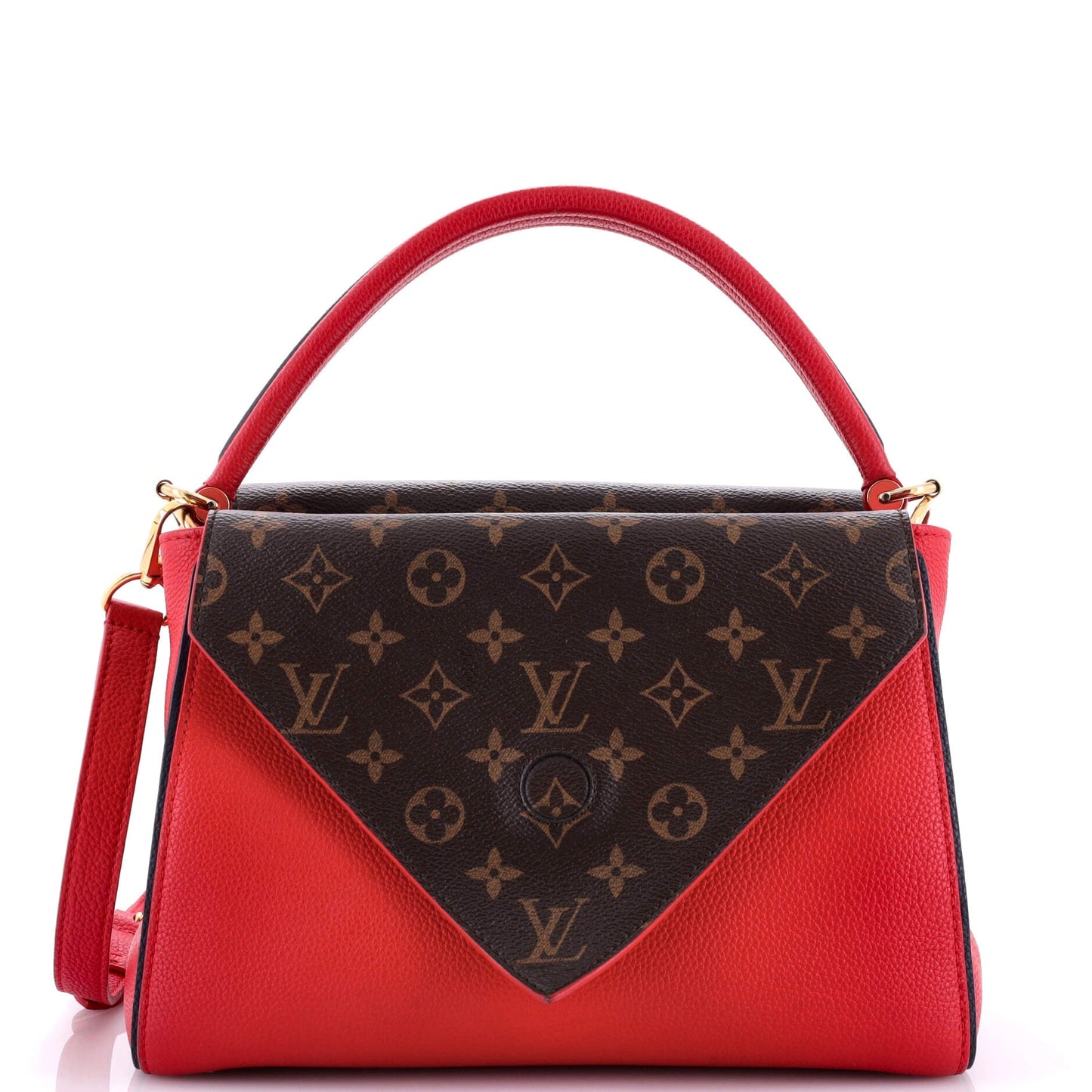 Louis Vuitton Double Handbag Calfskin With Canvas Monogram Travel Bag Canvas 3058645