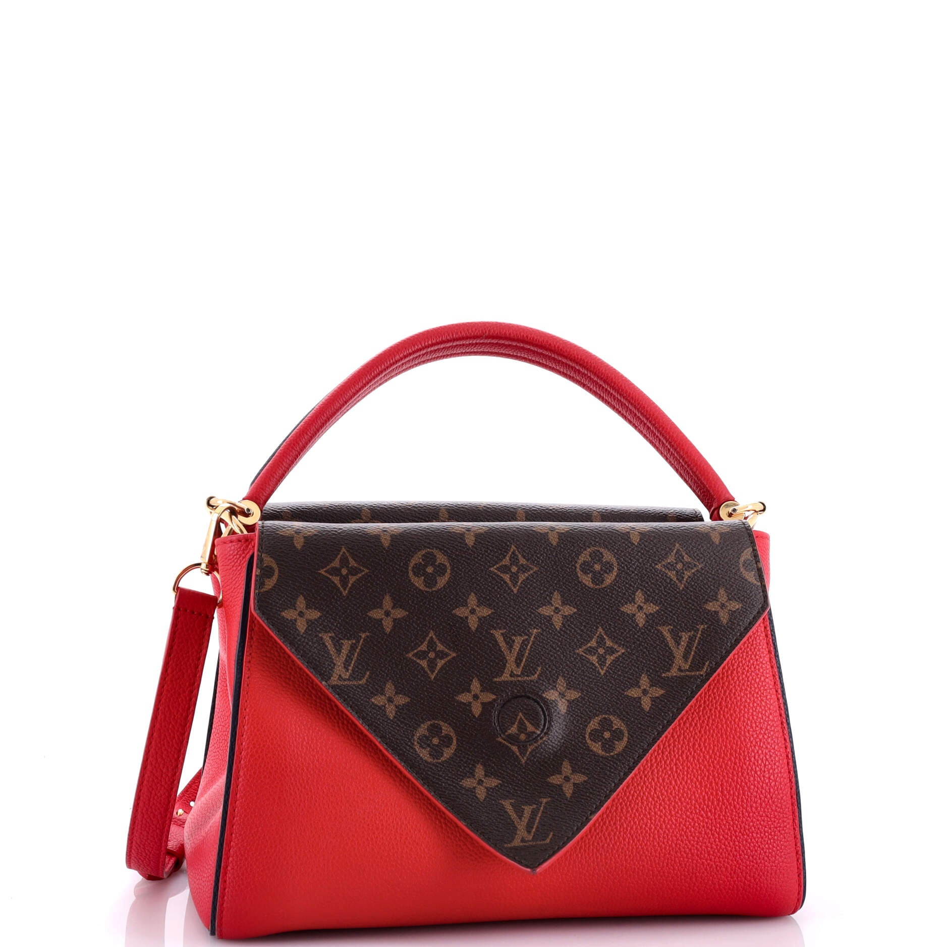Louis Vuitton Double Handbag Calfskin With Canvas Monogram Travel Bag Canvas 3058645