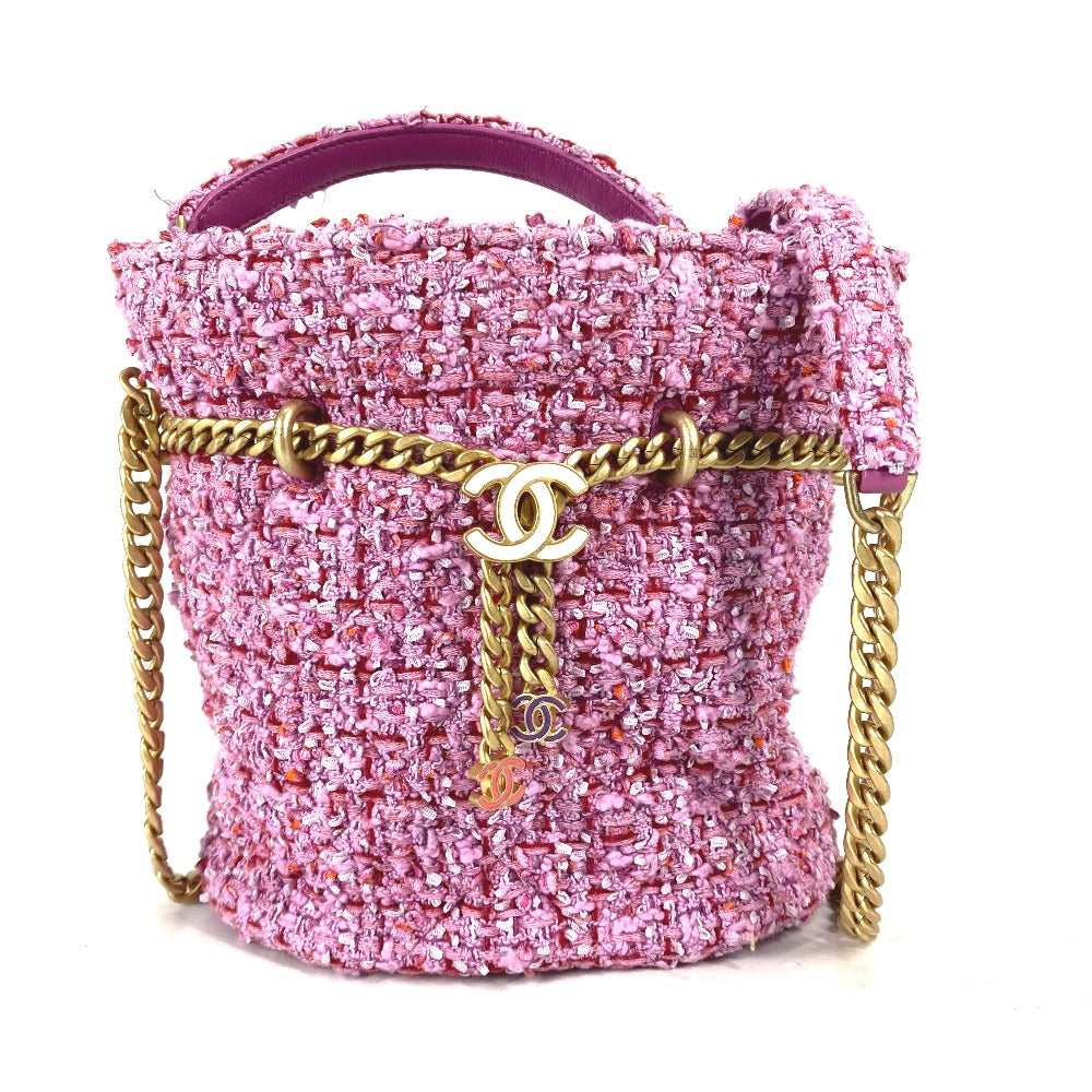 Chanel tweed 2022Stainless Steel CC COCO Mark Pink Shoulder Bag