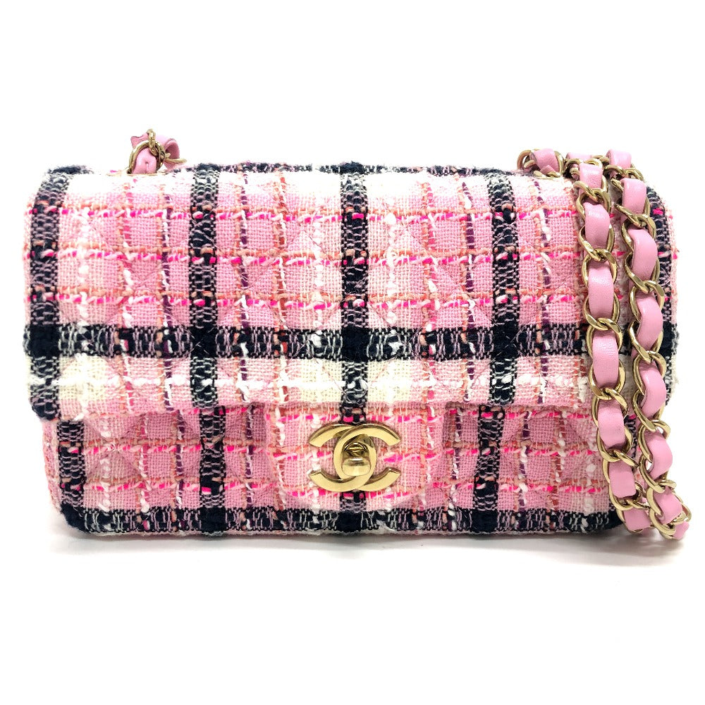 Chanel tweed 24S COCO Mark Pink Shoulder Bag
