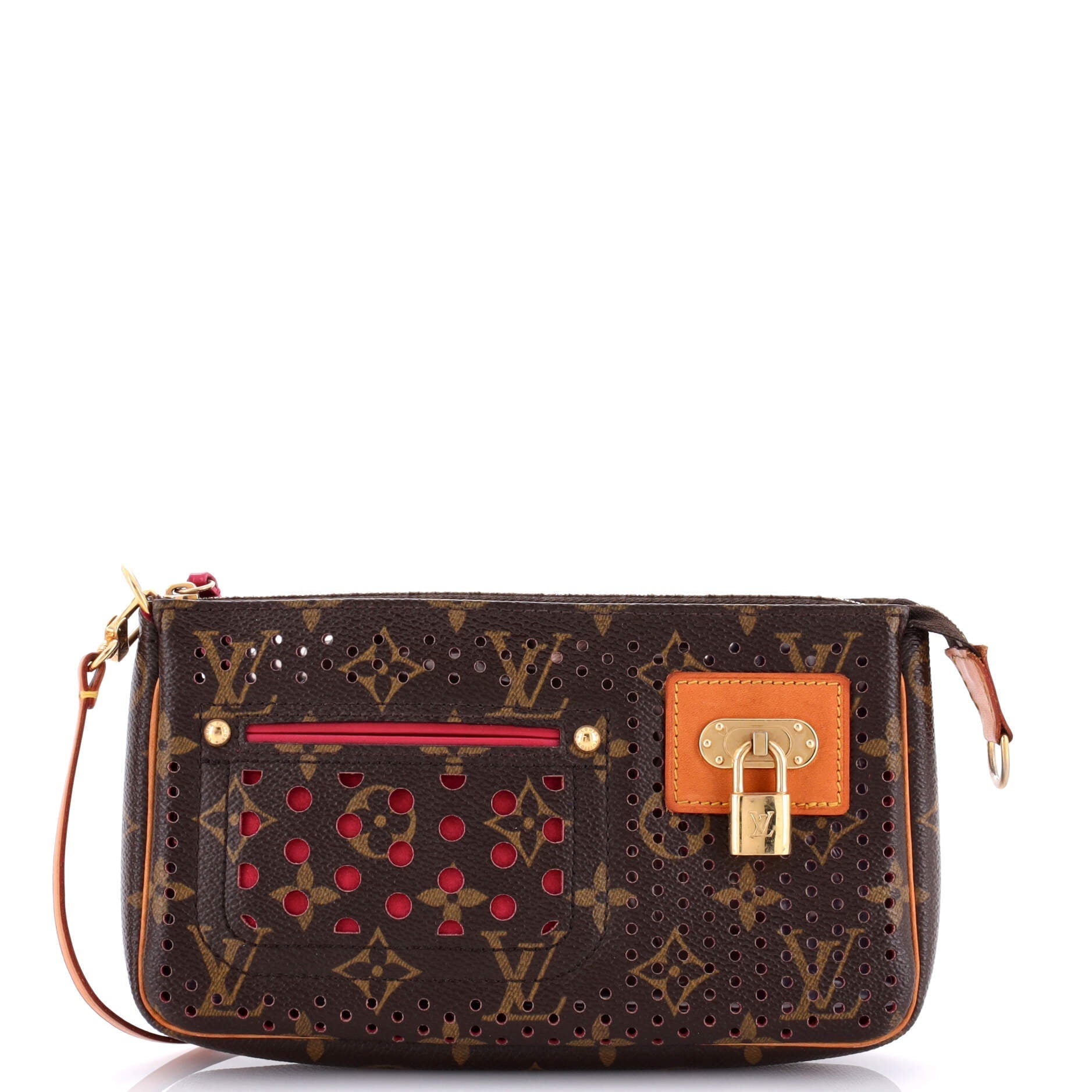 Louis Vuitton Pochette Accessoires Perforated Clutch Bag Canvas Monogram