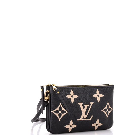 Louis Vuitton Double Zip Pochette Bicolor Empreinte Giant Shoulder Monogram Shoulder Bag