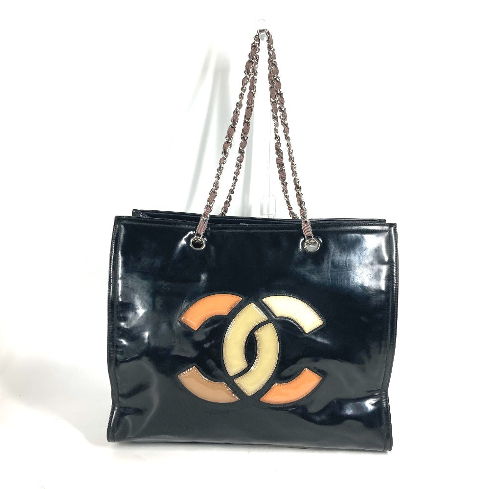 Chanel enamel CC COCO Mark Lipstick Black Shoulder Bag