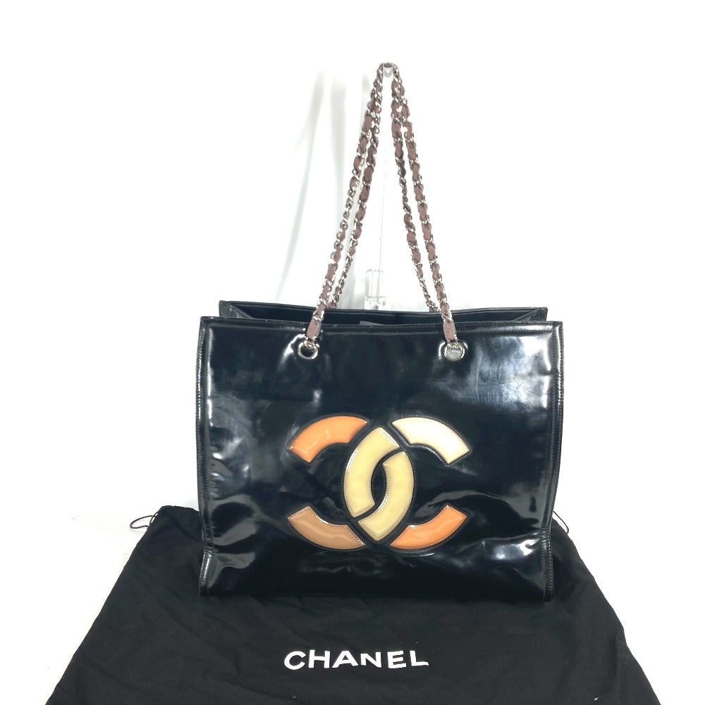 Chanel enamel CC COCO Mark Lipstick Black Shoulder Bag