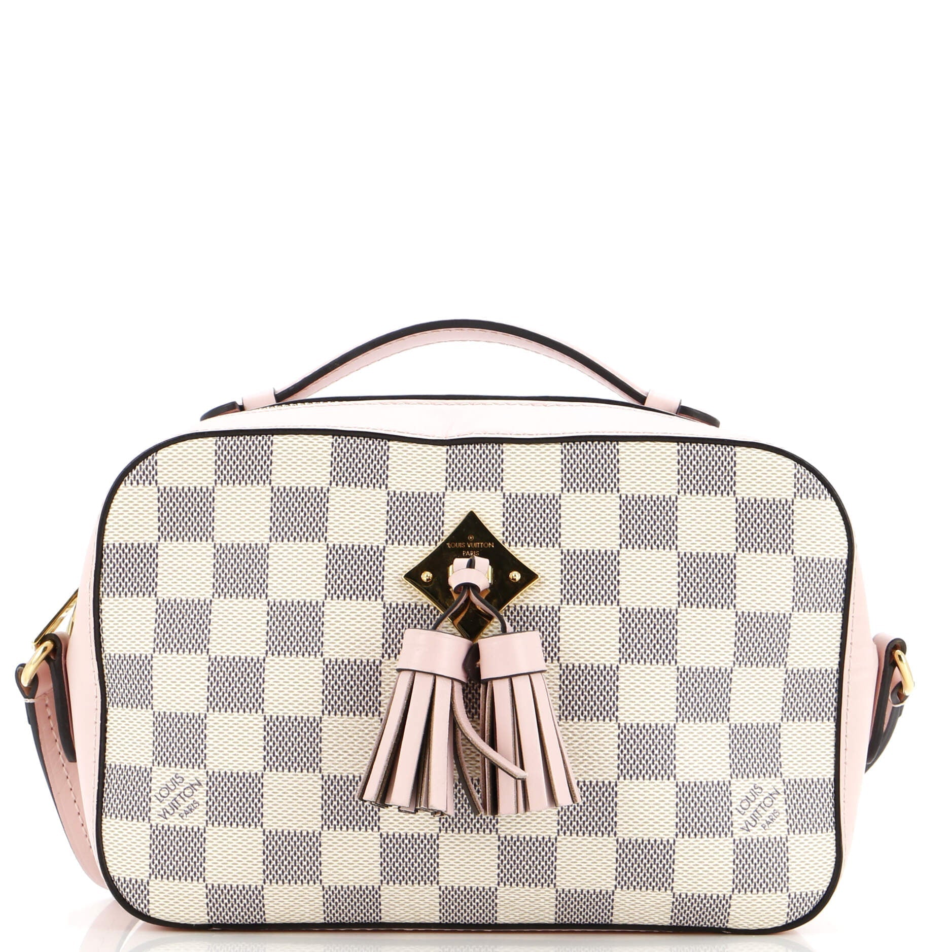 Louis Vuitton Saintonge Handbag Damier With Leather Travel Bag