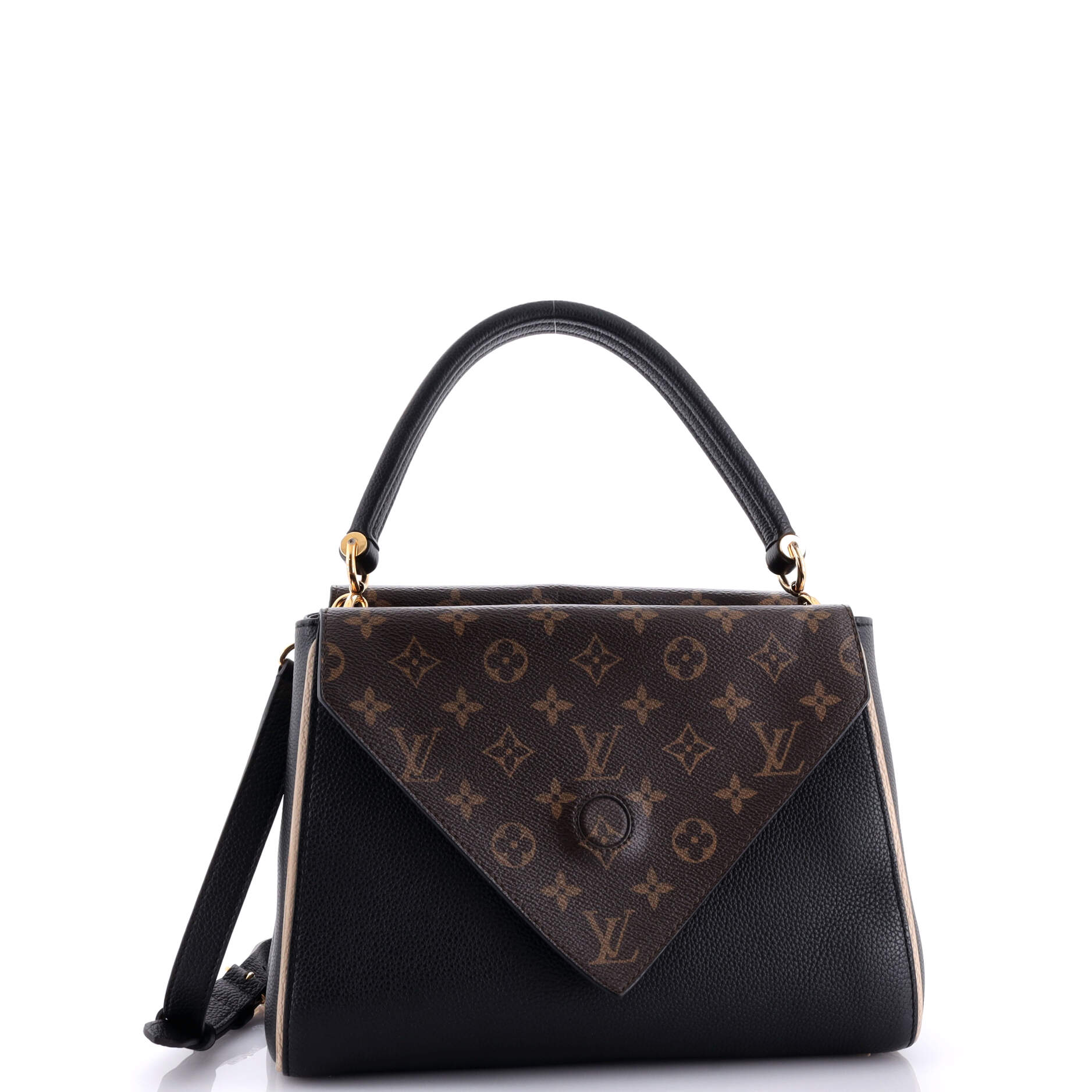 Louis Vuitton Double Handbag Calfskin With Canvas Monogram Travel Bag