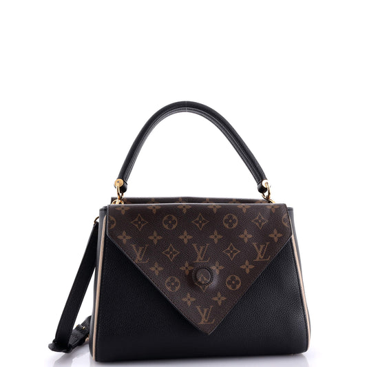 Louis Vuitton Double Handbag Calfskin With Canvas Monogram Travel Bag