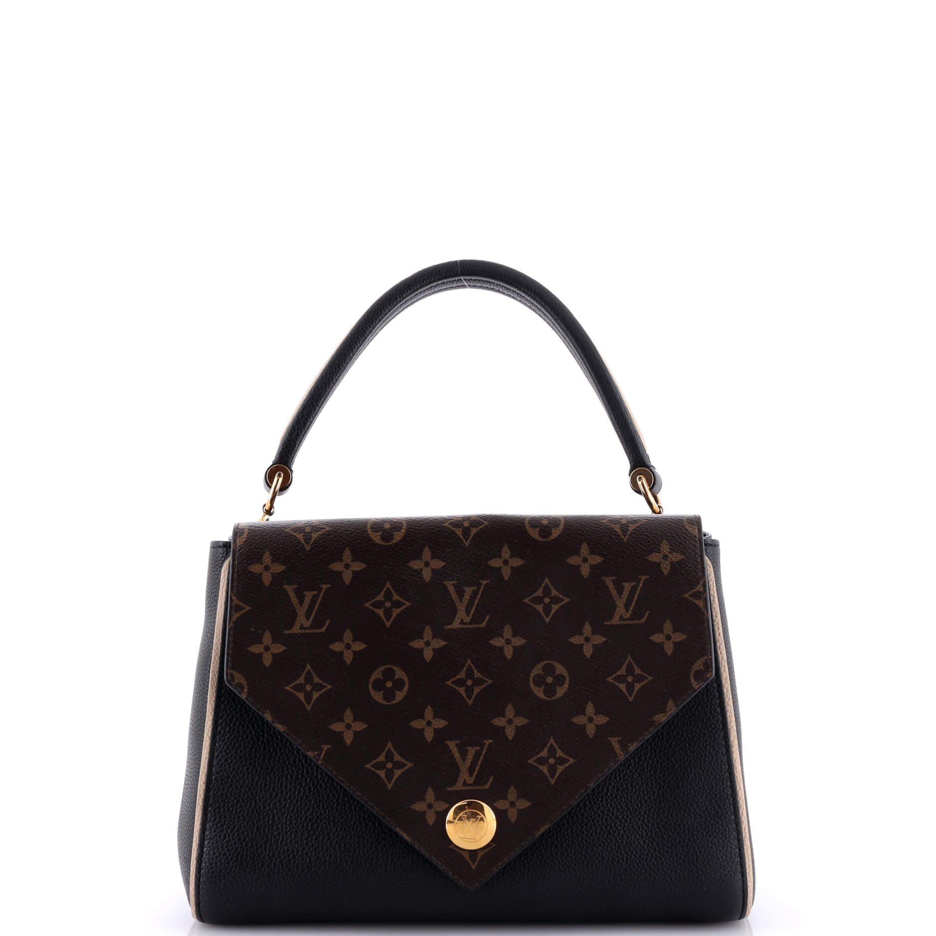 Louis Vuitton Double Handbag Calfskin With Canvas Monogram Travel Bag