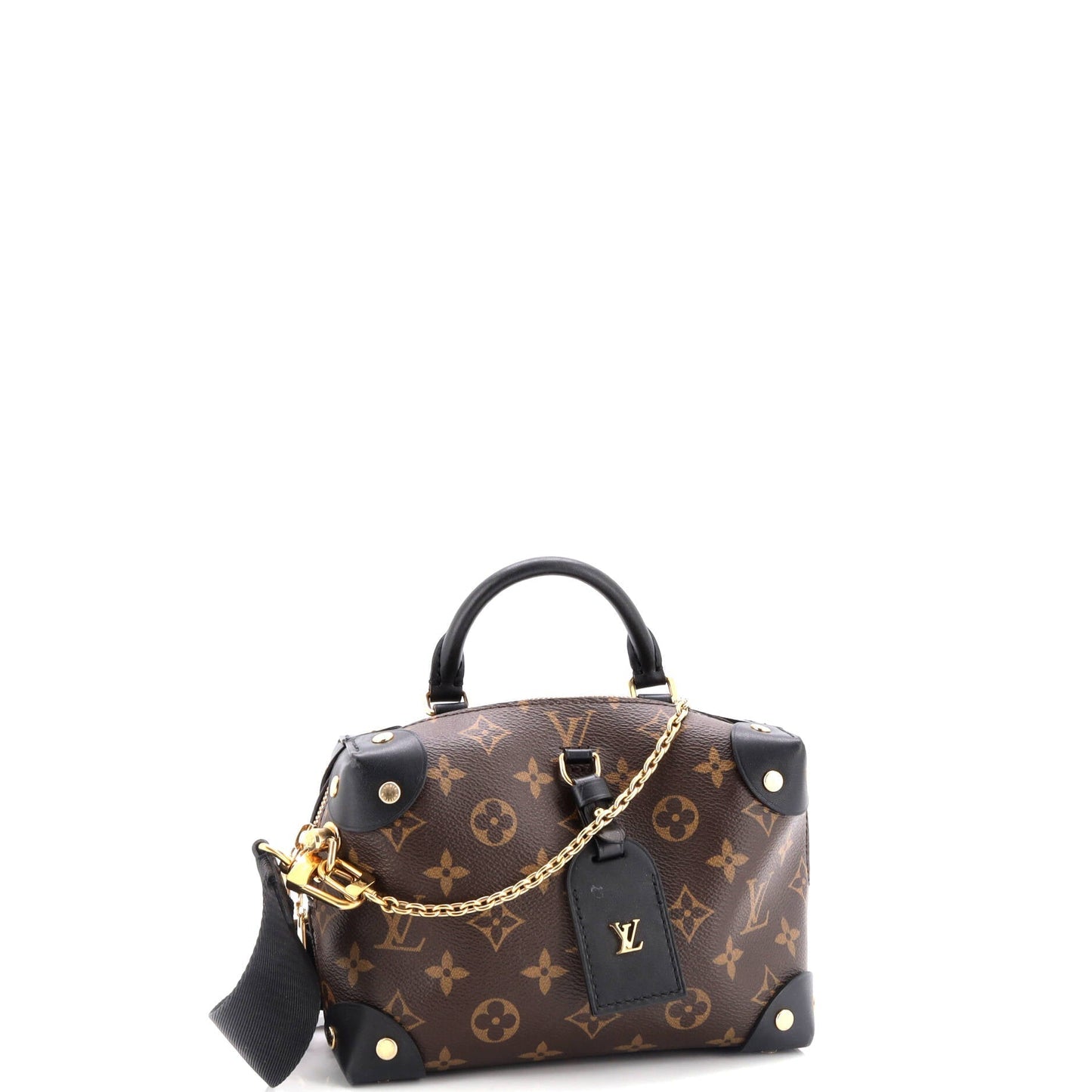 Louis Vuitton Petite Malle Souple Handbag Canvas Monogram Shoulder Bag
