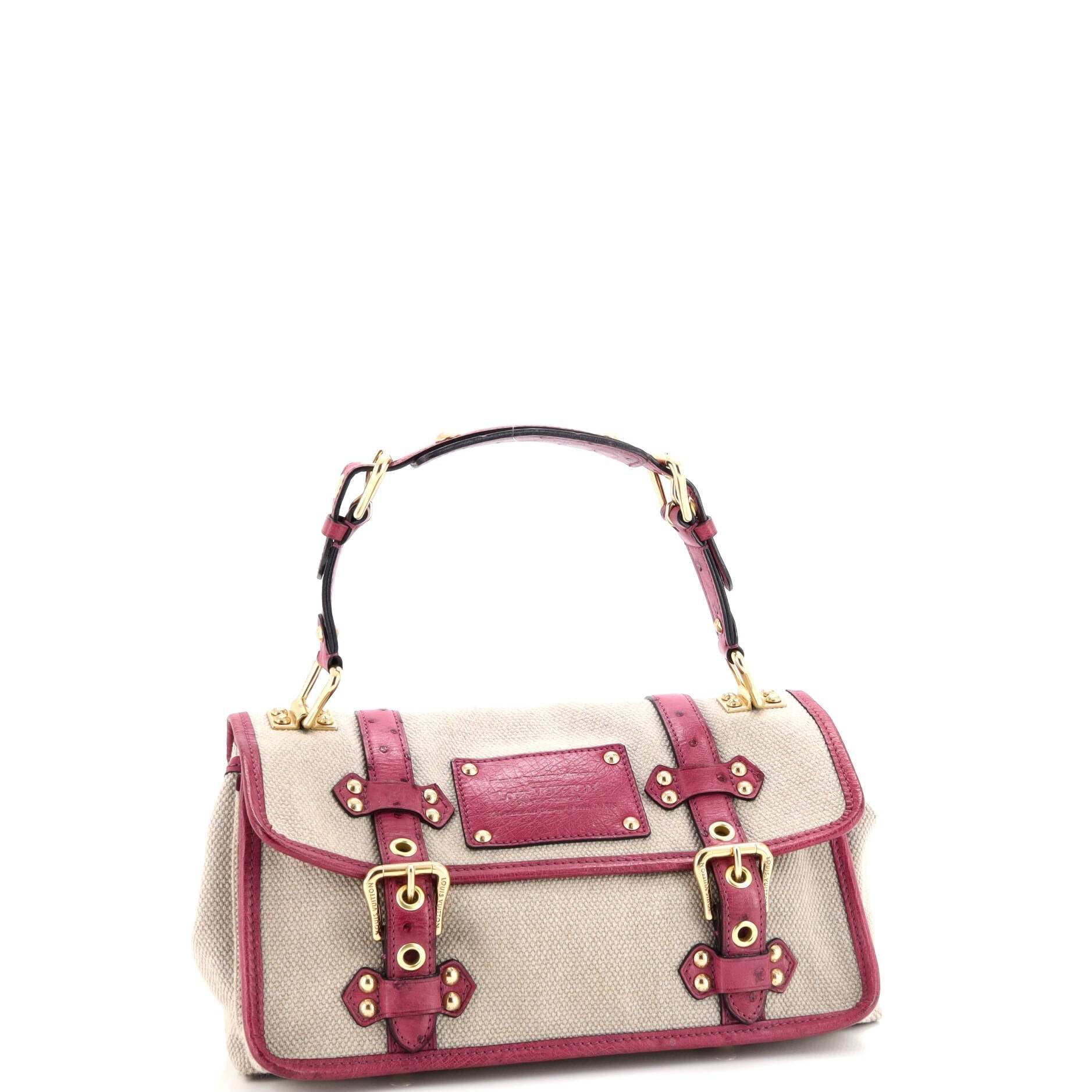 Louis Vuitton Sac Express Trianon Handbag Toile And Ostrich Shoulder Bag