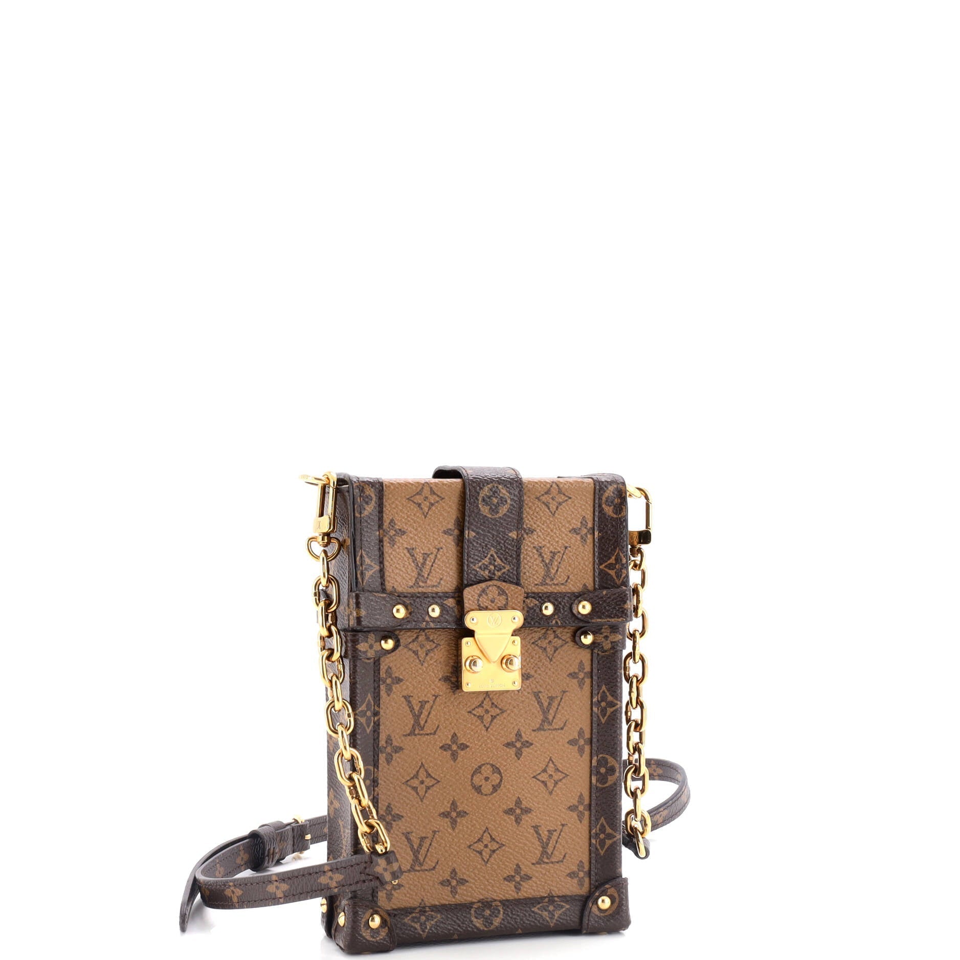 Louis Vuitton Vertical Trunk Pochette Reverse Shoulder Bag Canvas Monogram Canvas 3086466