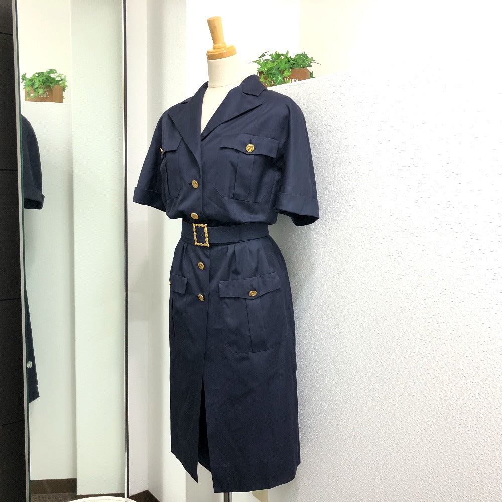 Chanel one piece cotton Navy Coco Buttons Handbag