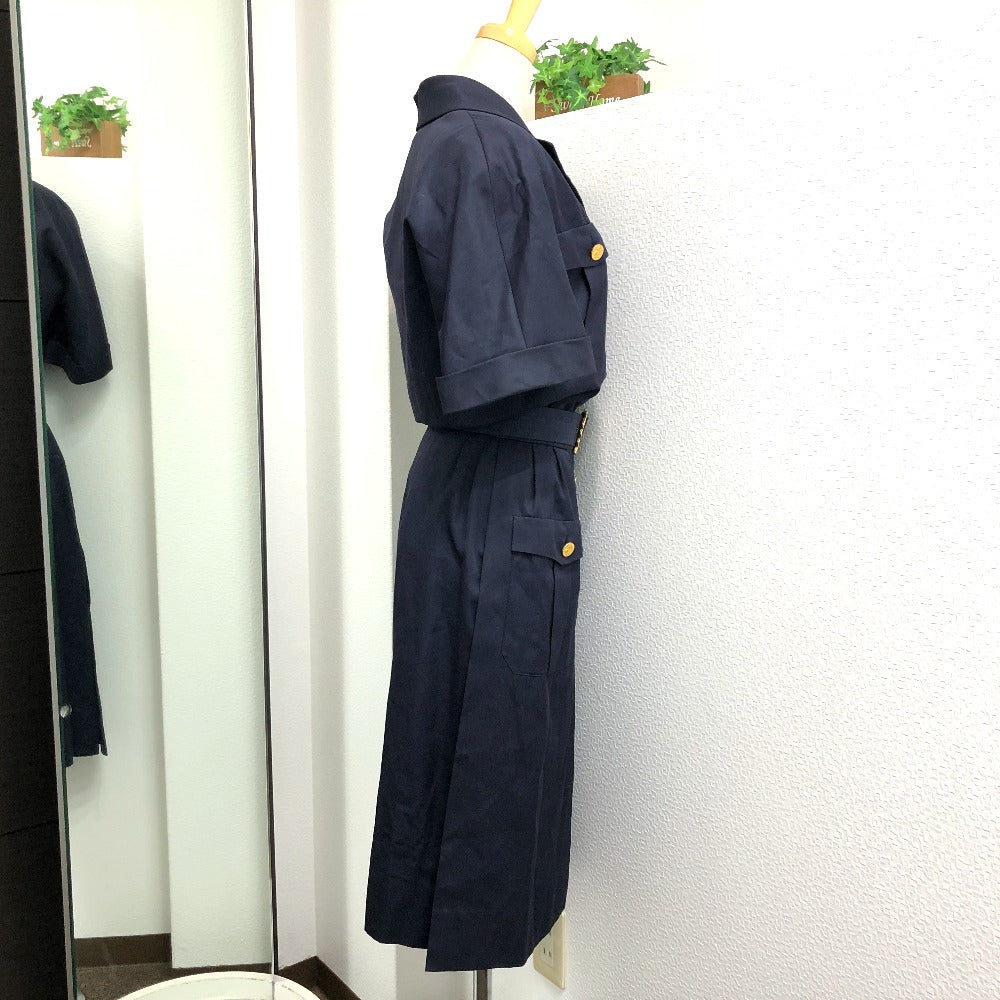 Chanel one piece cotton Navy Coco Buttons Handbag