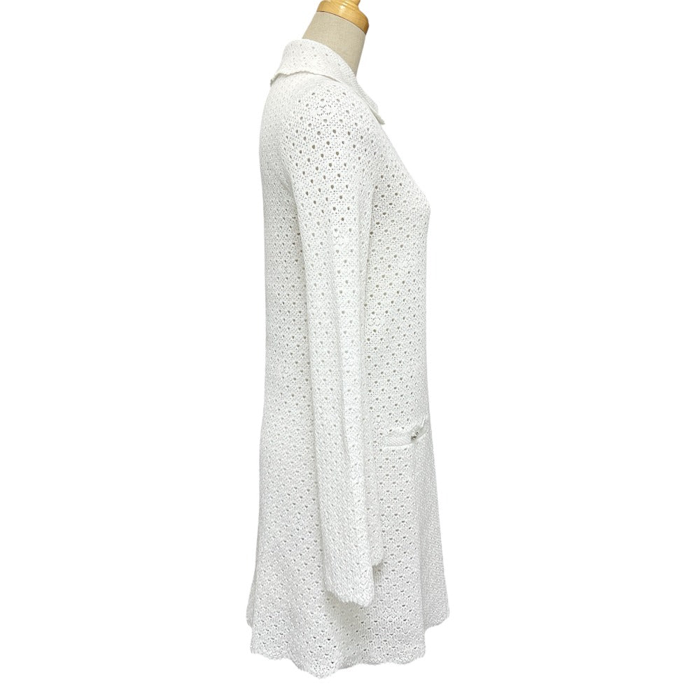 Chanel one piece cotton COCO Mark Clover White Handbag