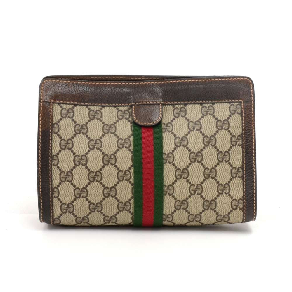 Gucci Supreme Clutch Bag Canvas Monogram Clutch Ocga103