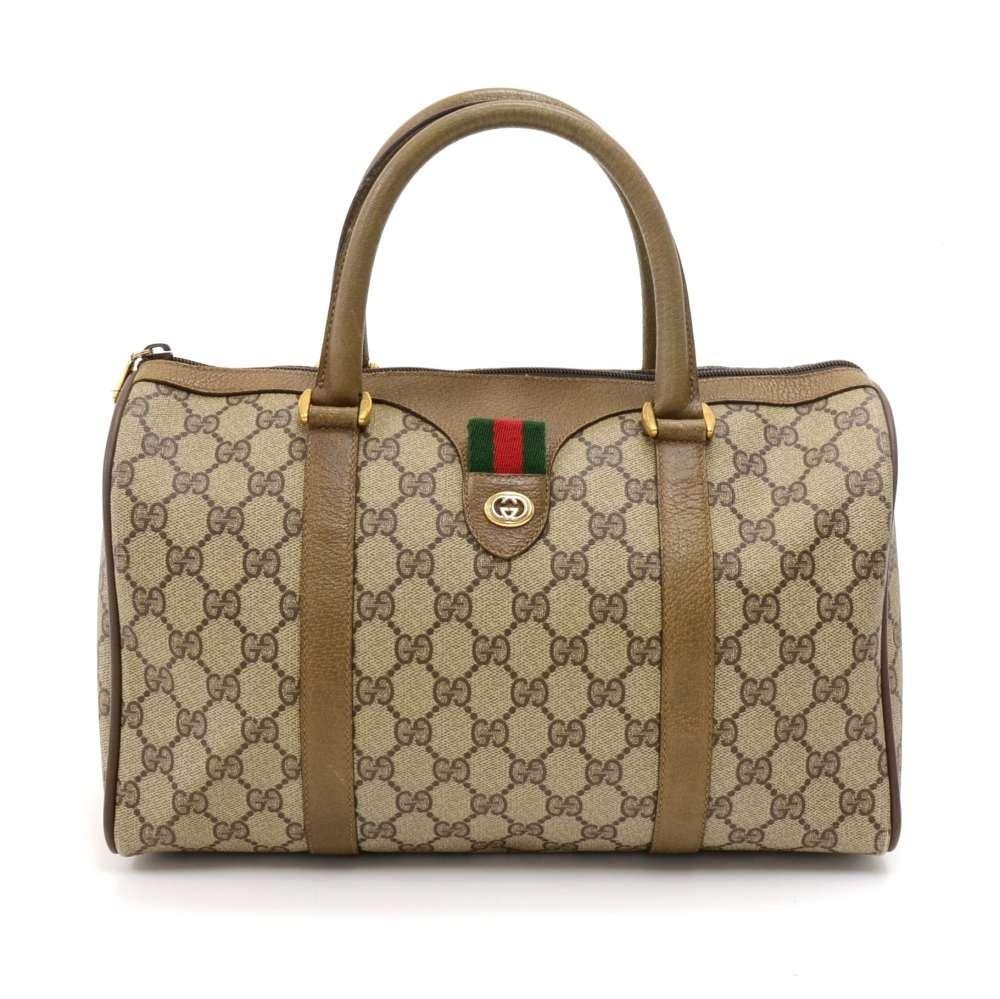 Gucci Supreme Boston Bag Canvas Monogram Travel Bag