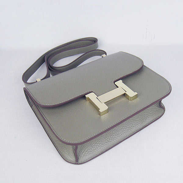 Hermes Luxury Constance Cowskin Bag H Khaki Golden Leather Travel Bag