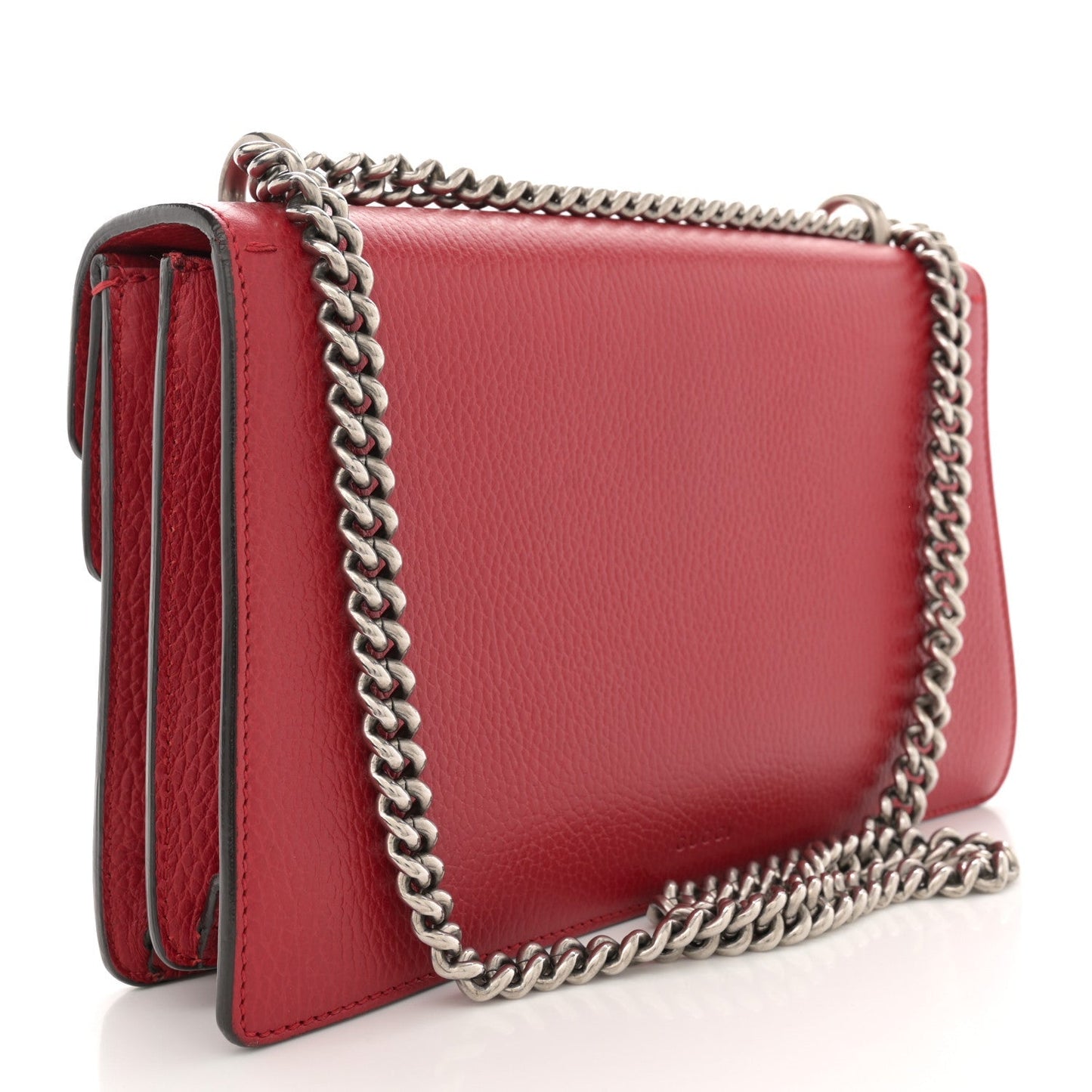 Gucci Dollar Calfskin Swarovski Crystal Small Dionysus Shoulder Bag Hibiscus Red