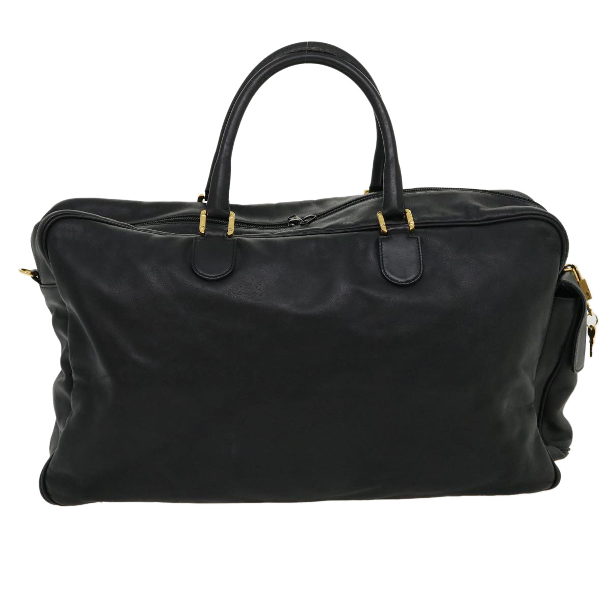 Luxury Boston Bag Leather Black Travel Bag