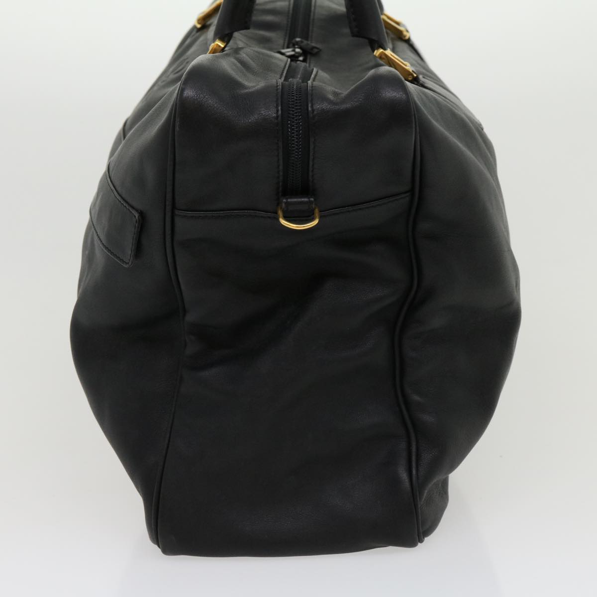 Luxury Boston Bag Leather Black Travel Bag