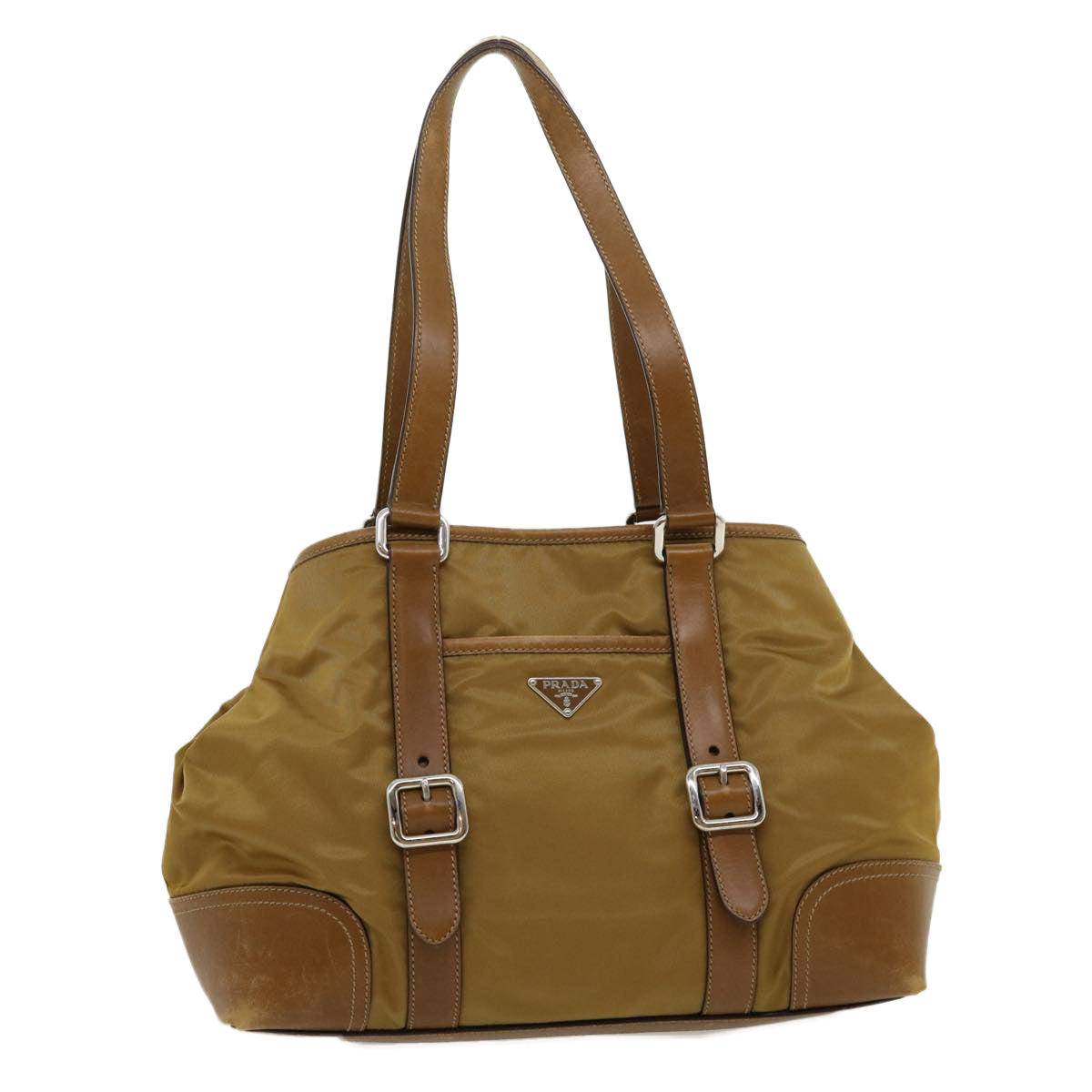 Prada Shoulder Bag Khaki Nylon