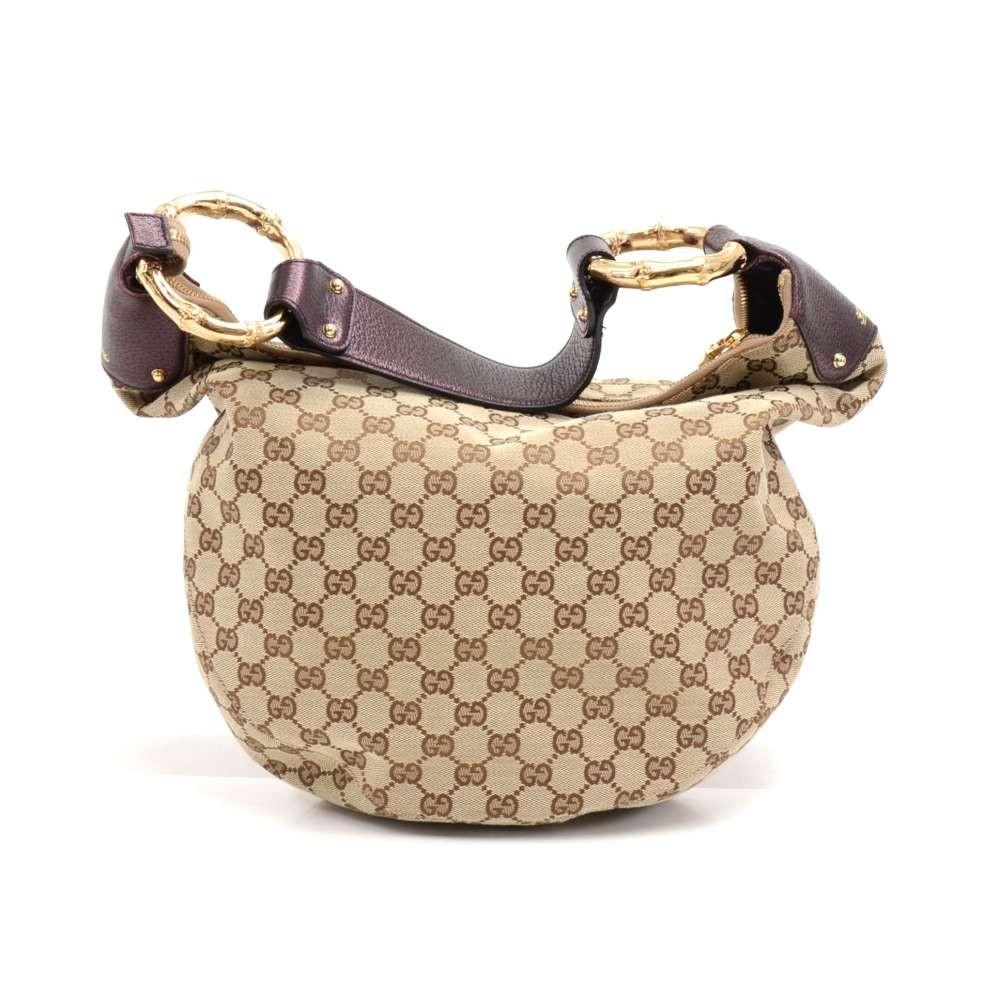 Gucci Supreme Metal Bamboo Bag Canvas Monogram Travel Bag