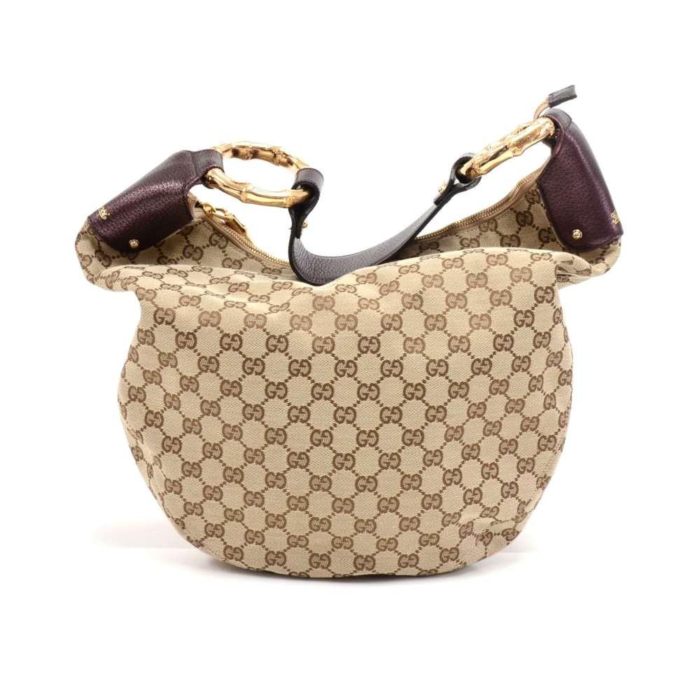 Gucci Supreme Metal Bamboo Bag Canvas Monogram Travel Bag