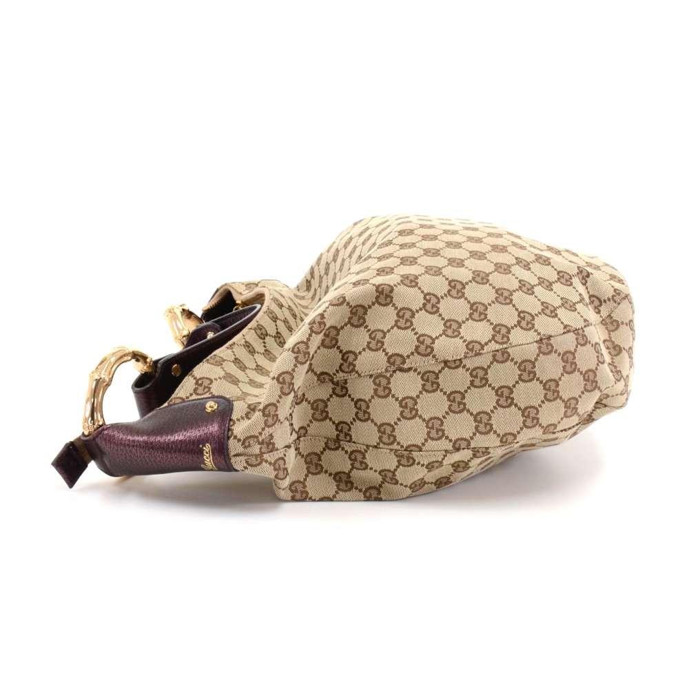 Gucci Supreme Metal Bamboo Bag Canvas Monogram Travel Bag