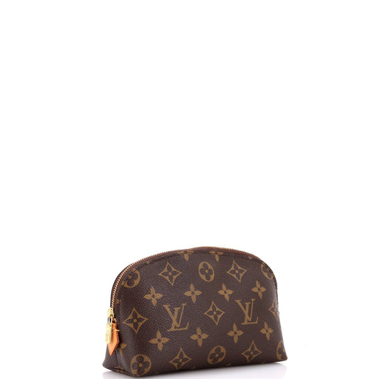 Louis Vuitton Cosmetic Pouch Handbag Canvas Monogram Travel Bag