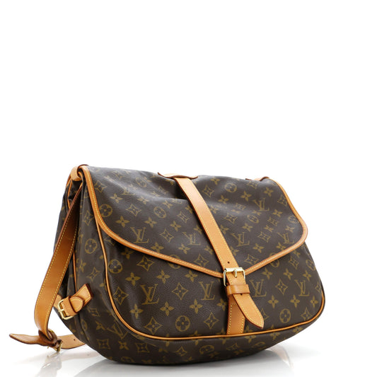 Louis Vuitton Saumur Handbag Canvas Monogram Travel Bag Canvas 3530998567