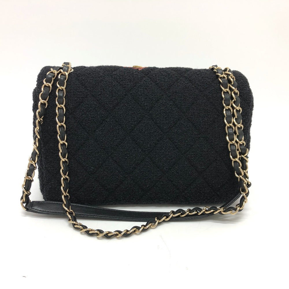 Chanel Matrasse No Icon Black Canvas Shoulder Bag