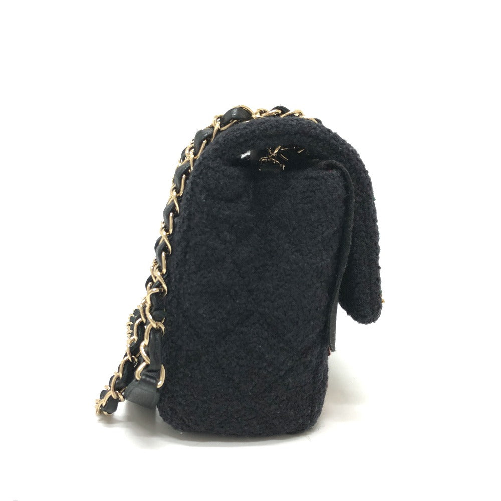 Chanel Matrasse No Icon Black Canvas Shoulder Bag