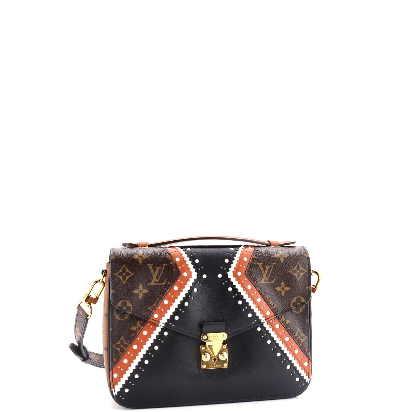 Louis Vuitton Pochette Metis Limited Edition Brogue Reverse And Leather Canvas Shoulder Bag