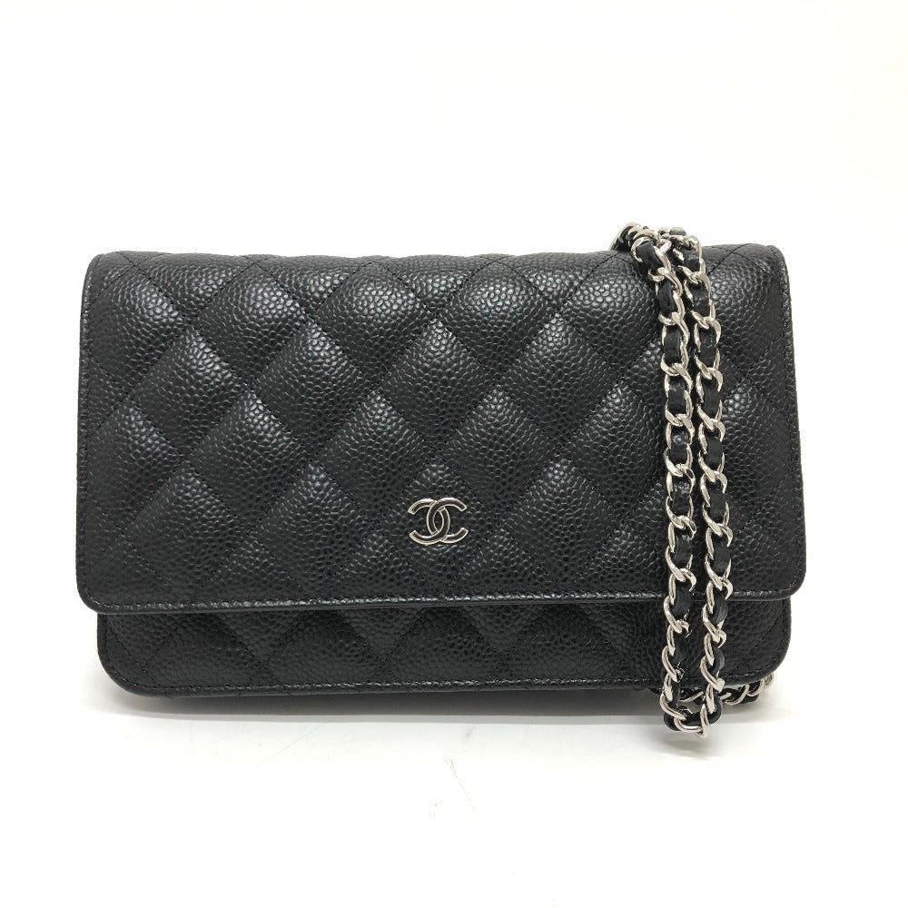 Chanel Caviar skin Matelasse COCO Mark Classic Black Shoulder Bag