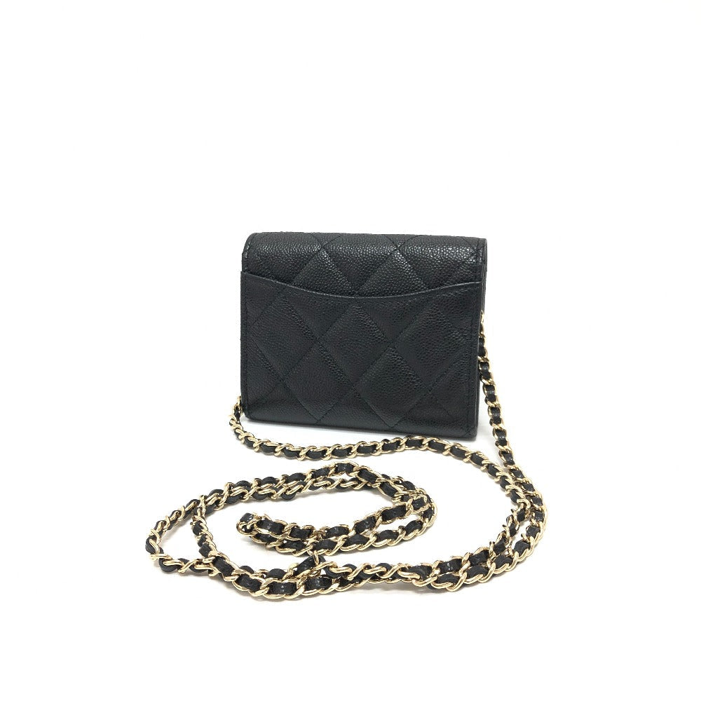 Chanel Caviar skin COCO Mark Matrasse Black Shoulder Bag