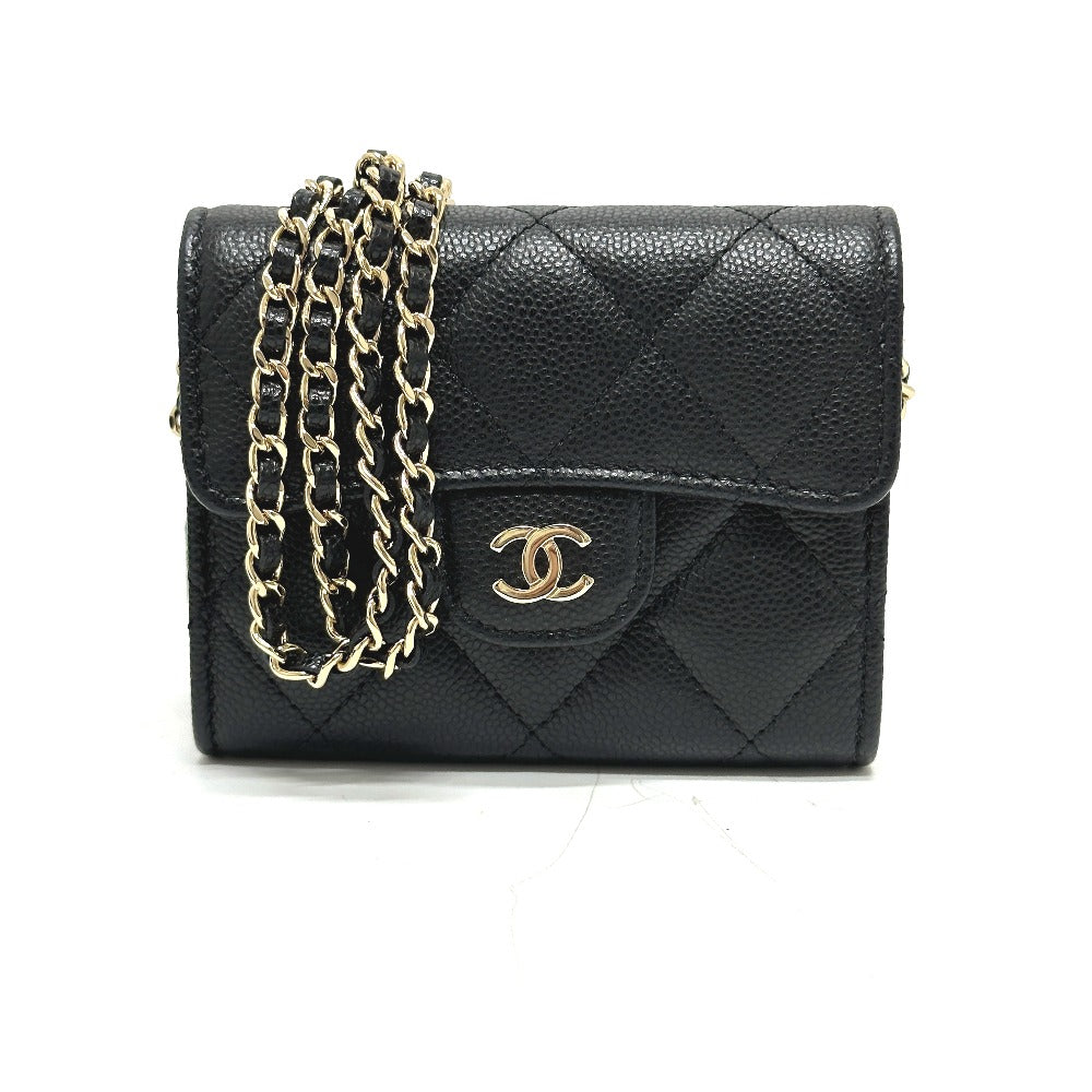 Chanel Coin Caviar skin COCO Mark Matelasse Black Handbag 3