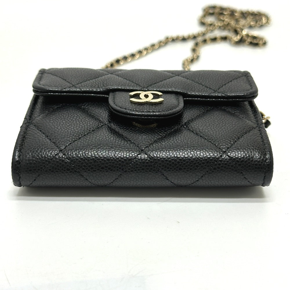 Chanel Coin Caviar skin COCO Mark Matelasse Black Handbag 3