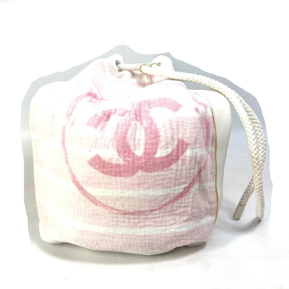 Chanel cotton beach CC COCO Mark Border Pink Shoulder Bag