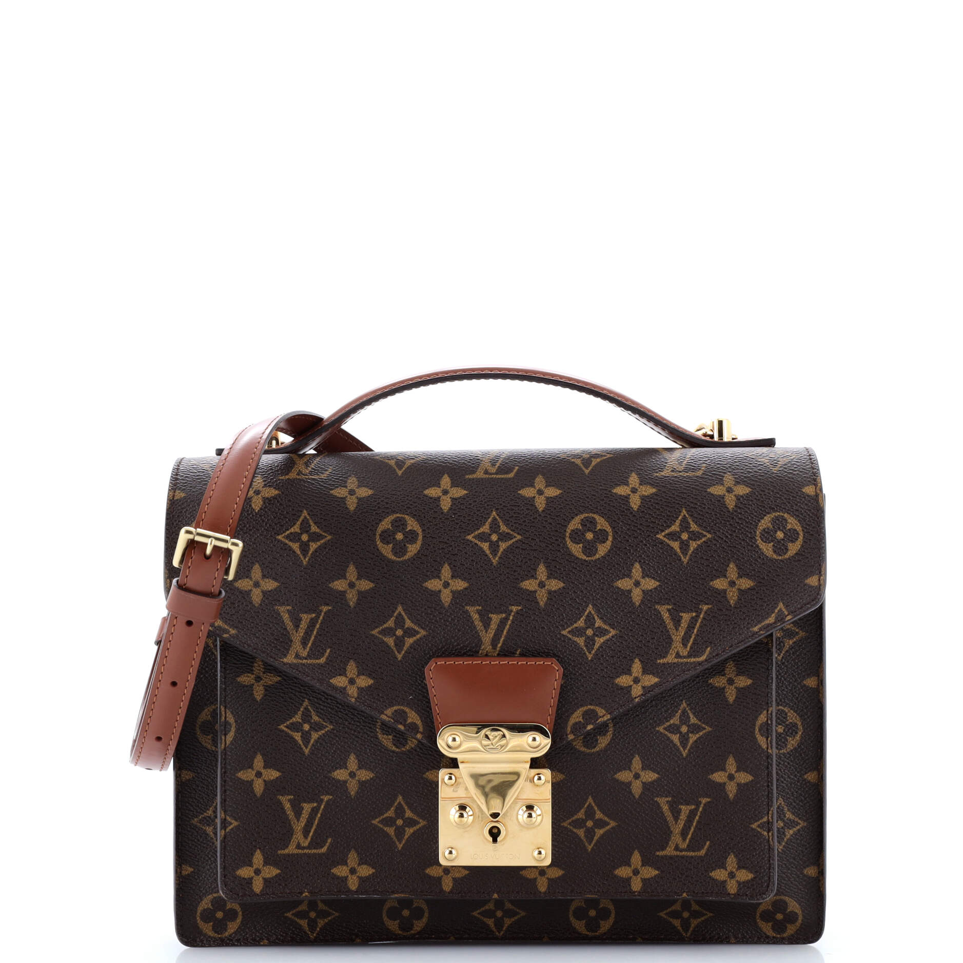 Louis Vuitton Monceau Handbag Canvas Monogram Travel Bag