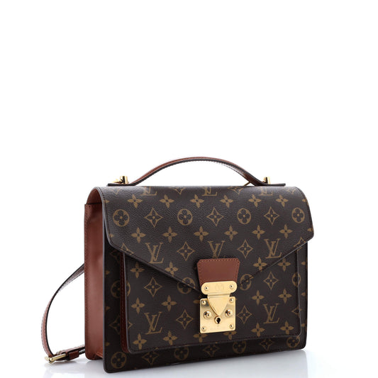 Louis Vuitton Monceau Handbag Canvas Monogram Travel Bag
